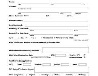 Academic Scholarship Application